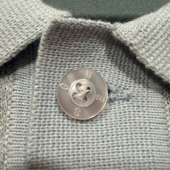 NWT WeSC S/S Polo Collar Cardigan Daisys (Winter Sky) - Picture 3 of 8
